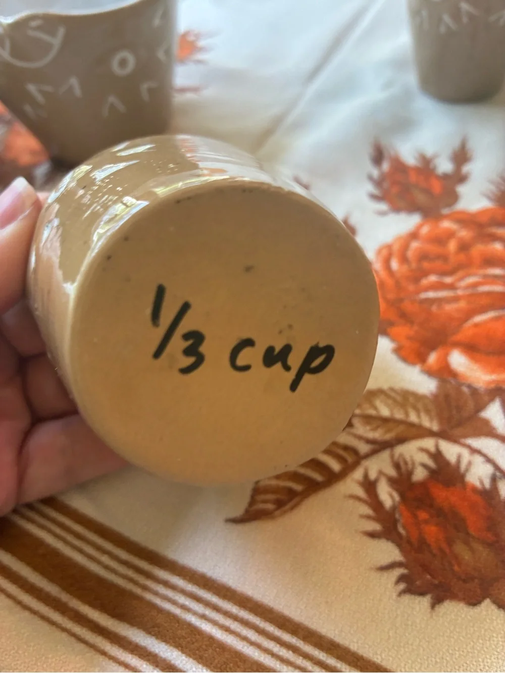 Ceramic Olive Green chicken Nesting measuring cups